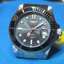 Invicta Pro Diver Quartz Wristwatch Black Dial Date 100M SS Bracelet Men s