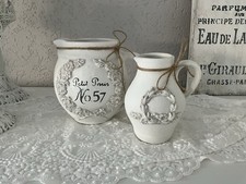 Shabby Chic Antikoptik Deko 2 X Vintage Krug Milchkanne FrenchLandhaus Brocante
