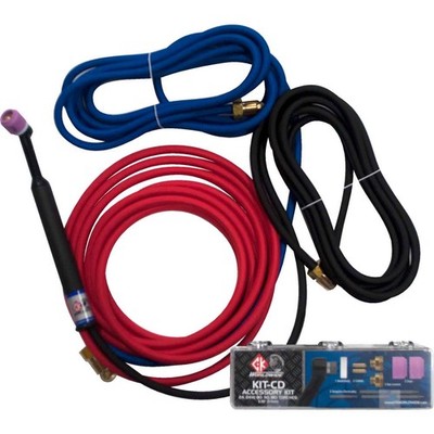 CK24 Water Cooled Cut-Down GTAW TIG Torch Kit 180A 1-Pc Super-Flex CK24W-12SF-CD