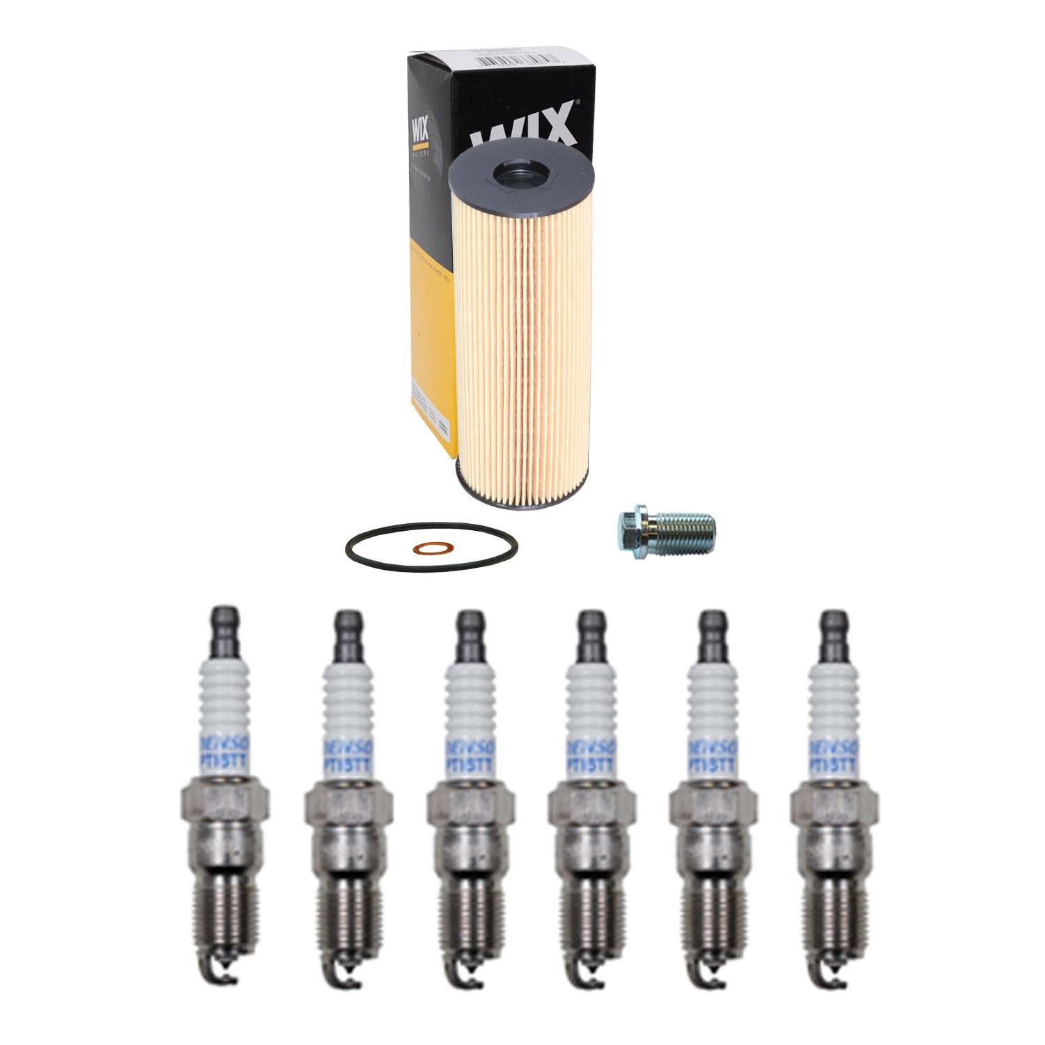 Wix Engine Oil Filter  Denso 6 Spark Plugs kit for W124 300CE 300E L6 DOHC RWD