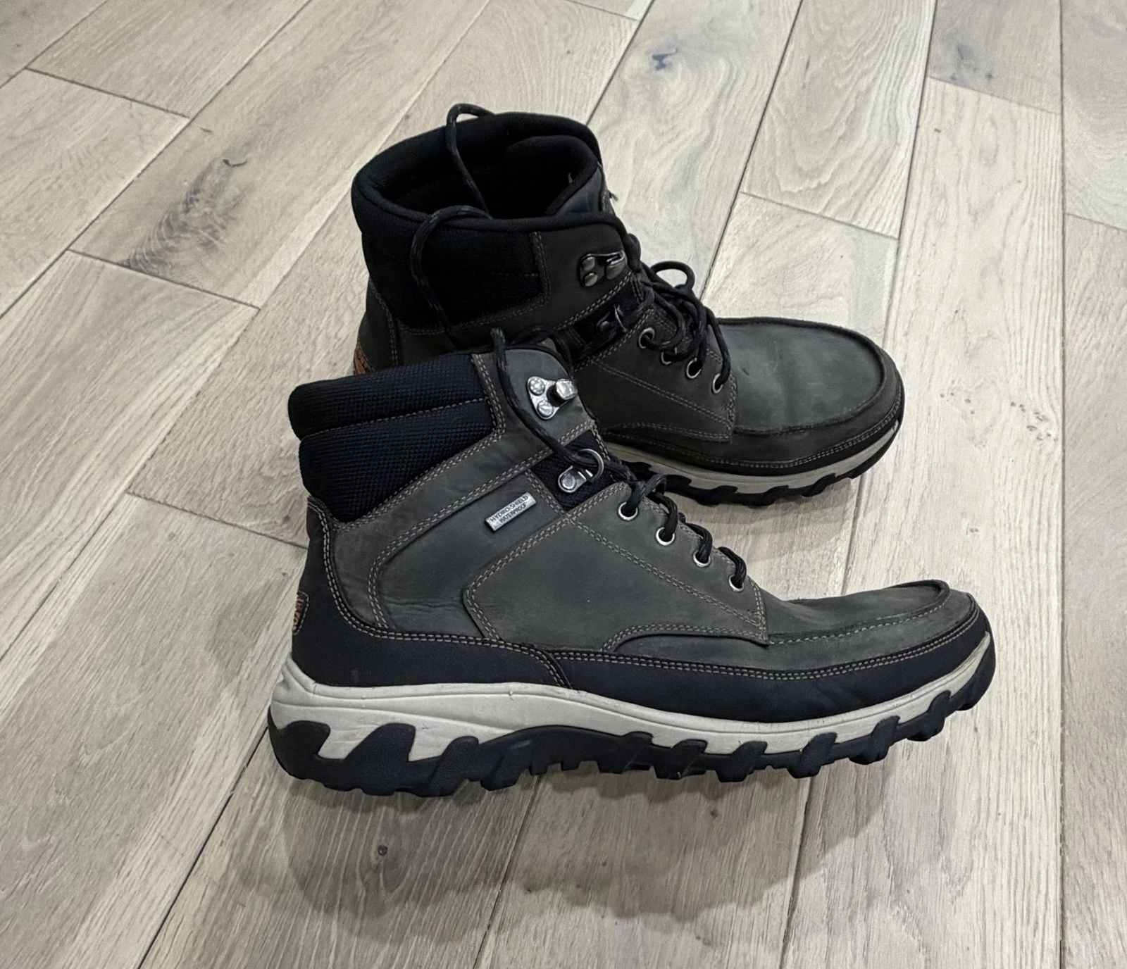 Rockport XCS Men’s Leather Hiking Boots Waterproof Lace Up Rugged Sole size 10.5