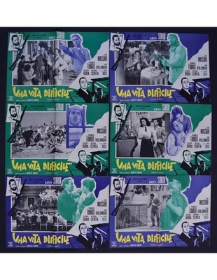 fotobuste UNA VITA DIFFICILE alberto sordi dino risi gora centa massari F07