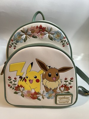 EXCLUSIVE RARE Pikachu & Eevee floral pastel Pokémon Loungefly Backpack SOLDOUT
