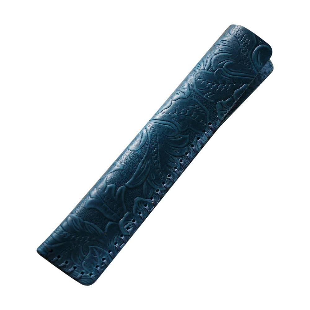 Étui à stylo en cuir véritable rustique pour bureau marron vintage