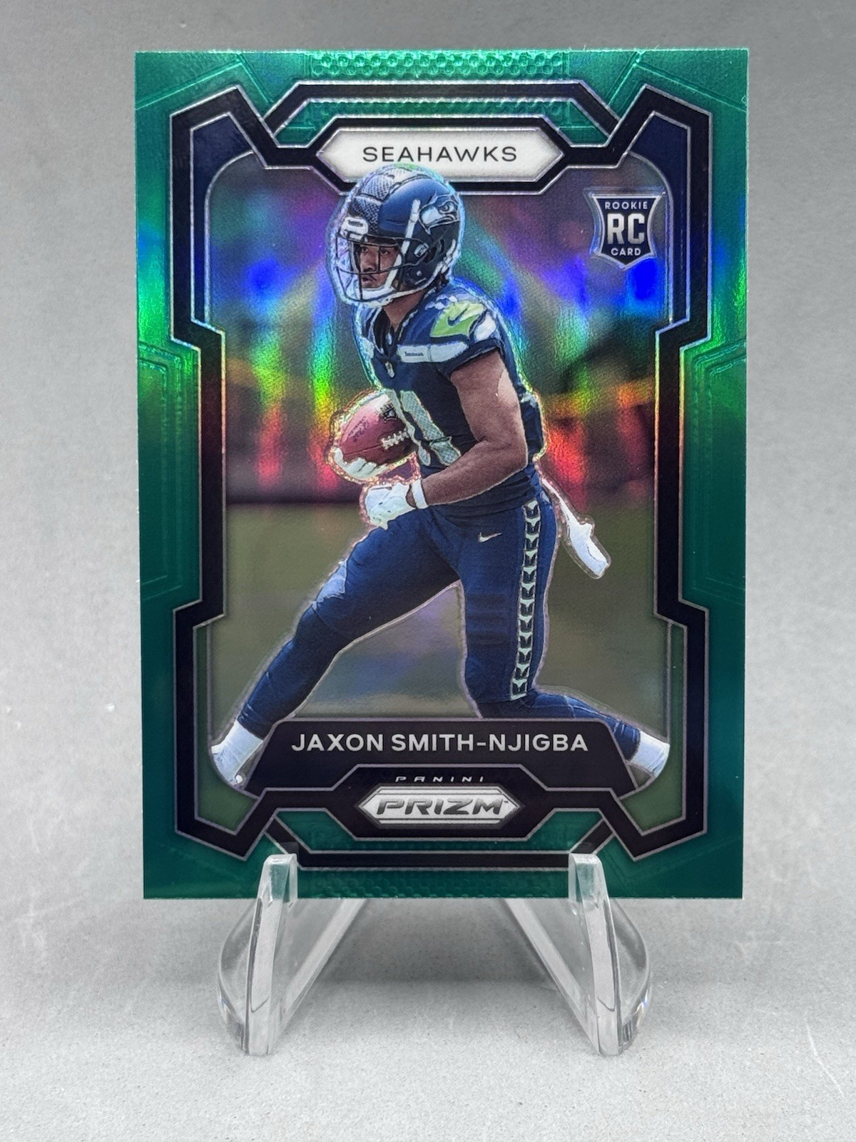 2023 PANINI PRIZM GREEN PRIZM #390 JAXON SMITH-NJIGBA Rookie RC Seattle Seahawks