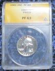 1961 Proof Silver Washington Quarter ANACS PF63