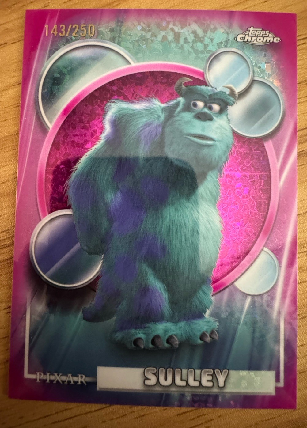 Disney Topps Chrome 2026 Sulley #29 Monsters, Inc. Pink Refractor /250