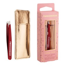 Tweezerman Mini Slant Tweezer With Case - Vintage Rose  4046-VRR