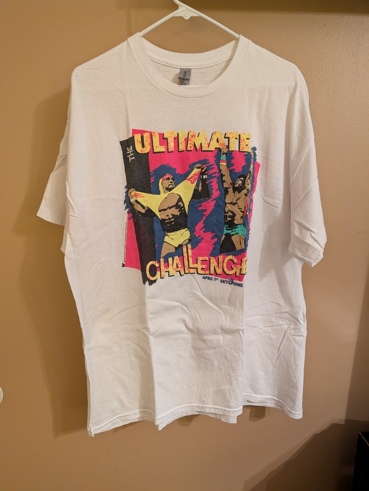Ultimate Challenge Hulk Hogan Warrior XL Shirt T-Shirt White WWF WCW WWE NJPW