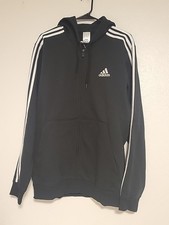 adidas Essentials Fleece 3-Stripes Full-Zip Hoodie Black, L