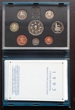 1993 Royal Mint Proof Coin Set Blue Deluxe Box and COA