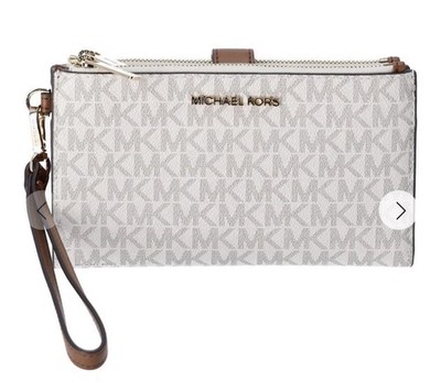 Michael Kors Vanilla Jet Set Travel Double Zip Wallet