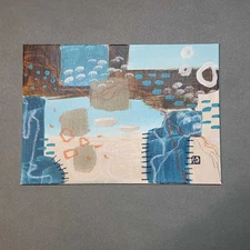 Modern Abstract Art Painting, Sandy Beach #2 - AMBER K - 5x7 Inches