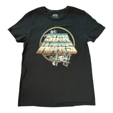 Star Wars T Shirt Mens Medium TIE Fighter Graphic Black Fifth Sun Retro Style