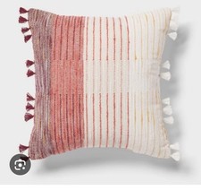 Thresholdthrow Decorative Throw Pillow 16x16 Mauve And Creme Color