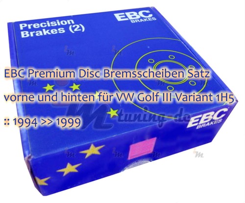 EBC Premium Bremsscheiben Satz vorne, hinten für VW Golf III Variant 1H5 94 >> 9 - Bild 3 von 3