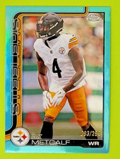 2025 Topps Chrome Football DK Metcalf Aqua Refractor /299 Steelers #254