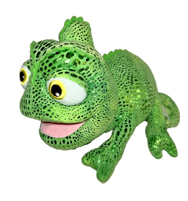 Rapunzel Pascal Plush Chameleon Metallic Scales Fabric Big Eyes Disney Parks 12''