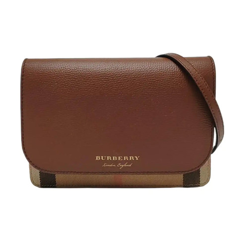 BURBERRY Hampshire Crossbody bags Cloth Brown Free Shipping | Duties Paid