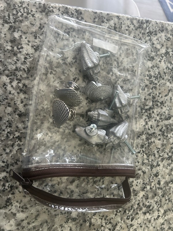 Set Of Eight Pewter Shell Drawer Pulls