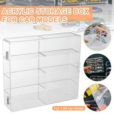 Car Display Case For 1/64 Hot Wheels Storage 8 Cars With Locking Latch Stackable