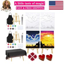 Date Night Painting Kit for Couples Sip and Paint Kit for Adults Couples Pre ...