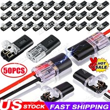 50 pcs Double-Wire Plug-in Connector, Cable Clamp with Locking Buckle, AWG 18-22