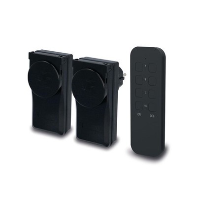 Wireless Remote Switch Set Outdoor with Self-Learning Function, Radio Sockets Set, 2 Ste...