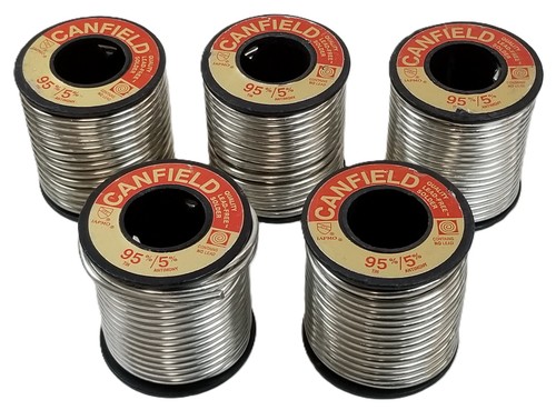 5lbs Canfield 95/5 Lead Free Solder .125" Diameter Solid SW9501125CP Made in USA