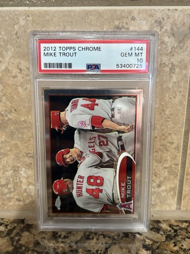 2012 TOPPS CHROME #144 MIKE TROUT PSA 10