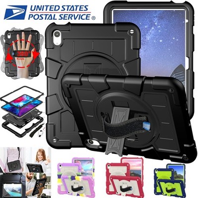 Rotating Stand Case For iPad A16 7/8/9/10th Mini Air Pro w Hand&Shoulder Strap