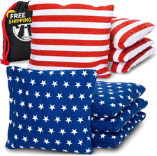 Official Cornhole Bean Bags Set of 8 All Weather Regulation Toss Bags USA Style