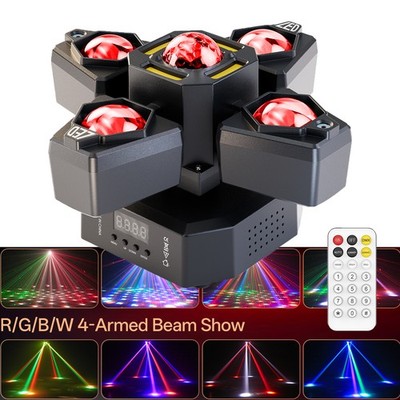 4 Arms Stage Light LED Moving Head Beam Light Magic Ball Laser DJ Disco Party