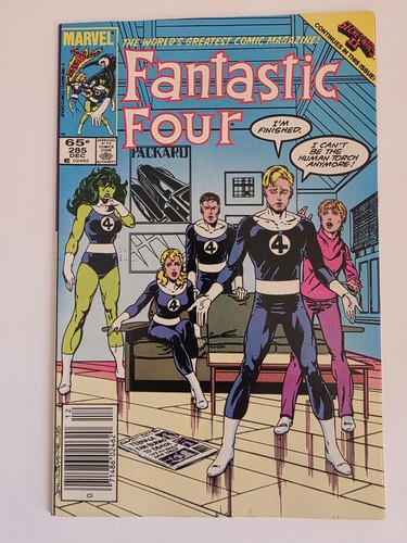 FANTASTIC FOUR #285 9.4 NM 1985 NEWSSTAND SECRET WARS II TIE-IN MARVEL COMICS