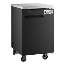 23" Black Solid Door Back Bar Refrigerator