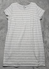 Ava & Viv Dress Womens Size 2X Gray White Stripe T Shirt Short Sleeve Jersey