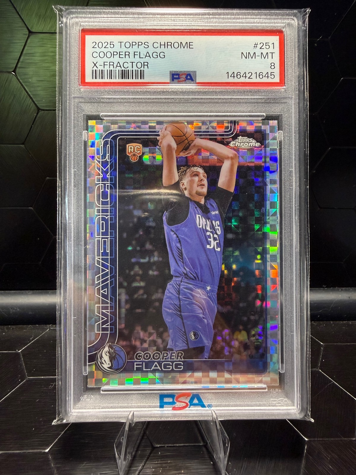 2025–26 Topps Chrome Cooper Flagg #251 X-Fractor RC PSA 8