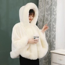 Hochzeit Schal Braut Mantel Hochzeit Kapuze Braut Faux Pelz Wrap Party Cape