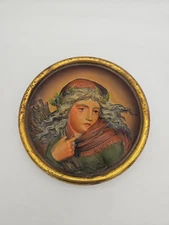 BRADLEY & HUBBARD CAST IRON FLue Plaque   GIRL HIGH RELIEF 181 B&H 7.75"  1811yr