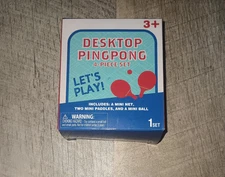 New Desk Mini Ping Pong Set Includes Net,Ball And, 2 Paddles