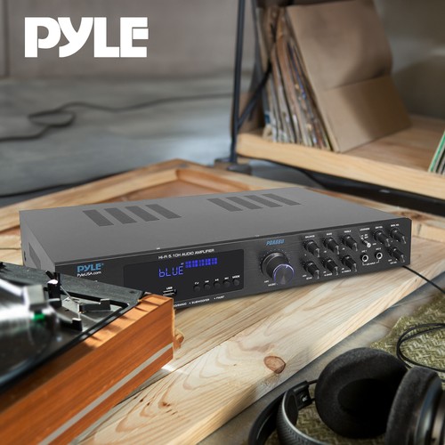 Pyle Home Audio Theater Amplifier with Bluetooth and Stereo Amplifier, Black - Picture 3 of 10