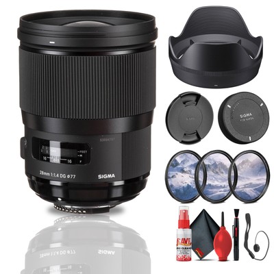 Sigma 28mm f/1.4 DG HSM Art Lens for Nikon F Bundle