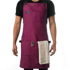 Chef and BBQ Apron with Bottle Opener and Hand Towel - 10oz Cotton Burgundy