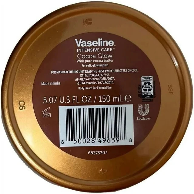 Large Vaseline Intensive Care Cocoa Glow Cocoa Butter Body Cream