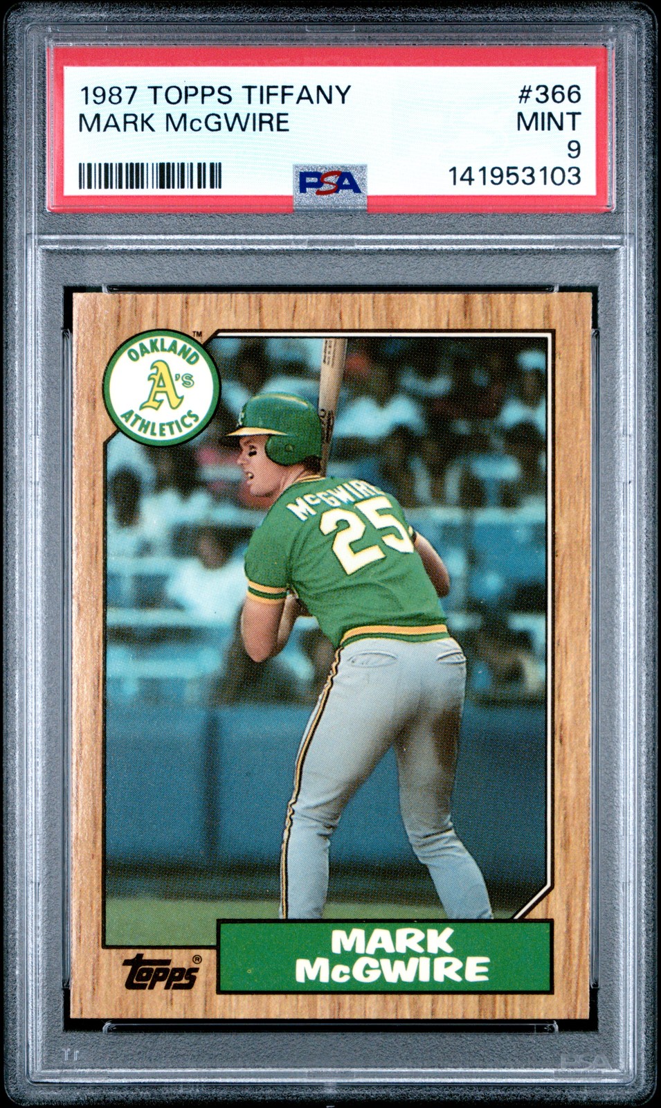 1987 TOPPS TIFFANY #366 MARK MCGWIRE PSA 9