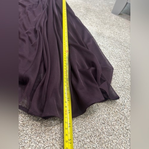 Adrianna Papell aubergine verziertes 3/4 Ärmel gerafftes Abendkleid Größe 8 - Bild 7 von 14