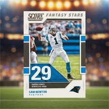 2017 Score Cam Newton Fantasy Stars #2 Carolina Panthers Football Card