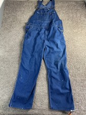 VINTAGE Sears Roebucks Overalls Mens 42 Union Made Bib Hammer Loop 42x28 44x30 