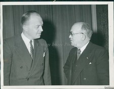 1947 French Pres Vincent Auriol & Former Gov Harold Stassen Politics Photo 6x8