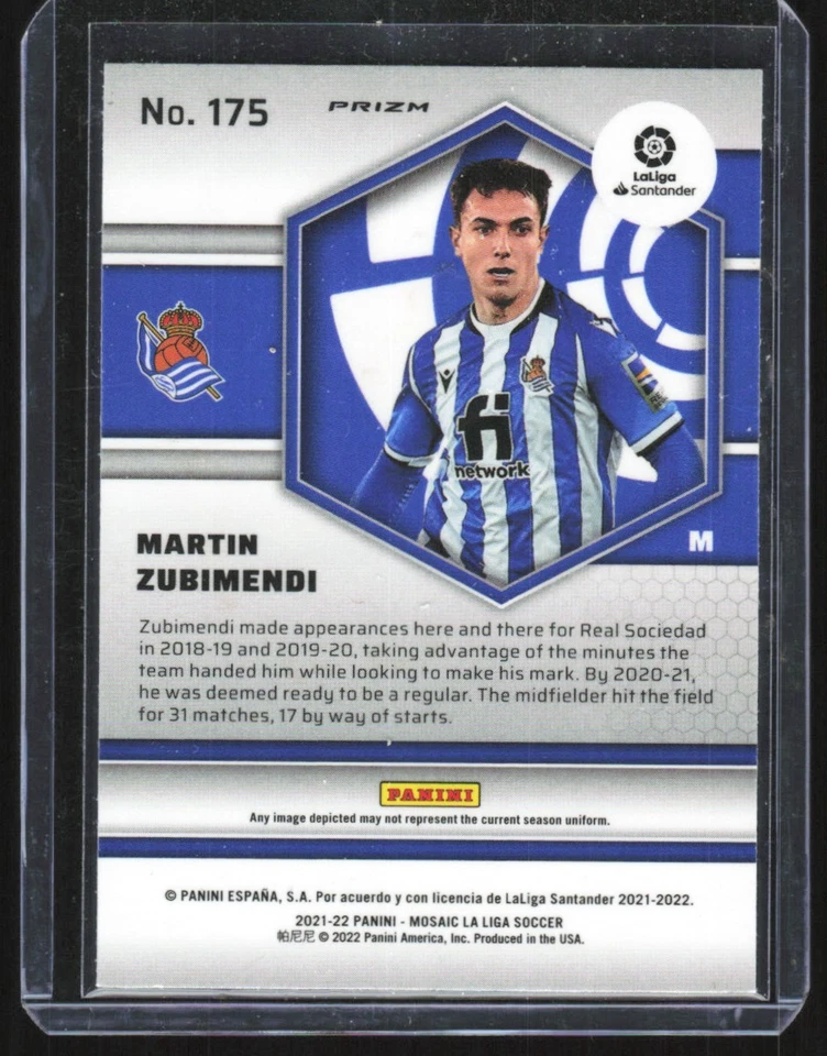 2021 Panini Mosaic La Liga Red Martin Zubimendi Real Sociedad #175 - Image 2 of 2